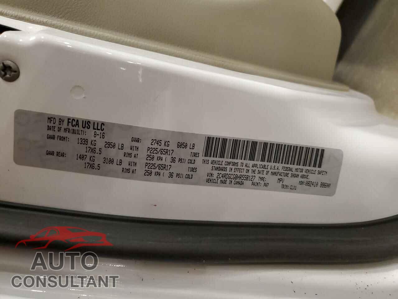 DODGE CARAVAN 2017 - 2C4RDGCG8HR558127