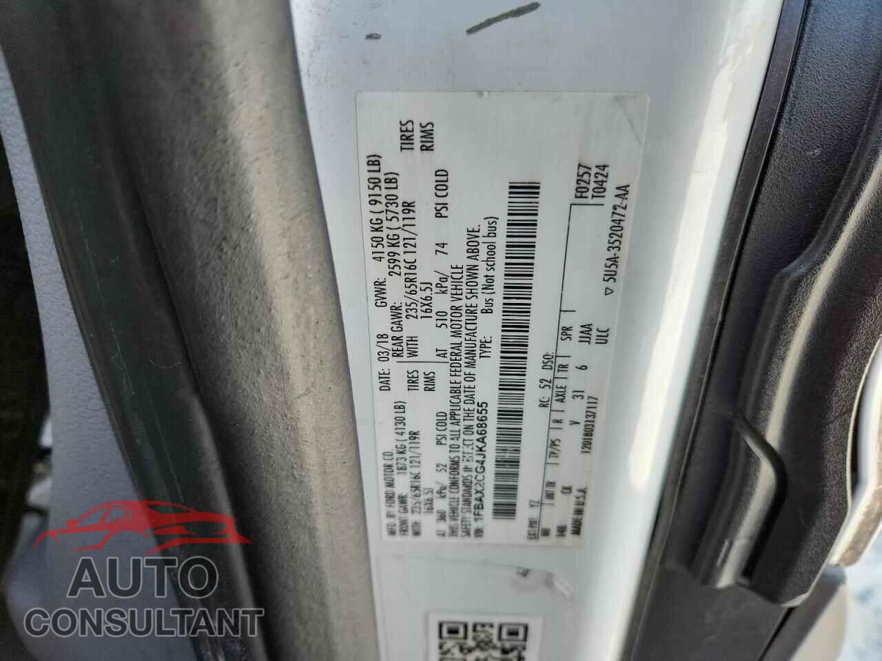 FORD TRANSIT 2018 - 1FBAX2CG4JKA68655