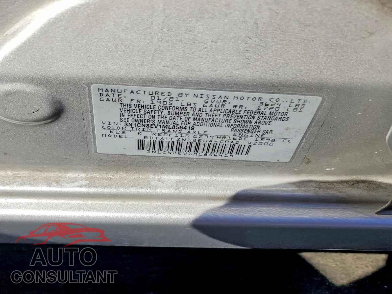 NISSAN VERSA 2021 - 3N1CN8EV1ML856419