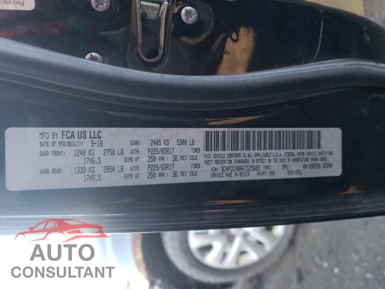 DODGE JOURNEY 2017 - 3C4PDCAB8HT525603