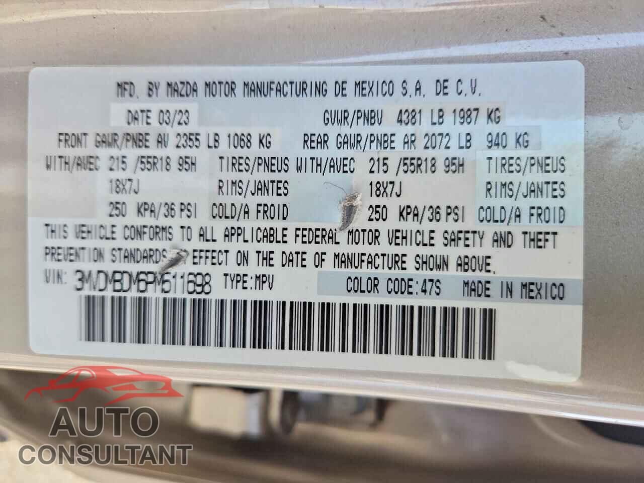 MAZDA CX30 2023 - 3MVDMBDM6PM511698