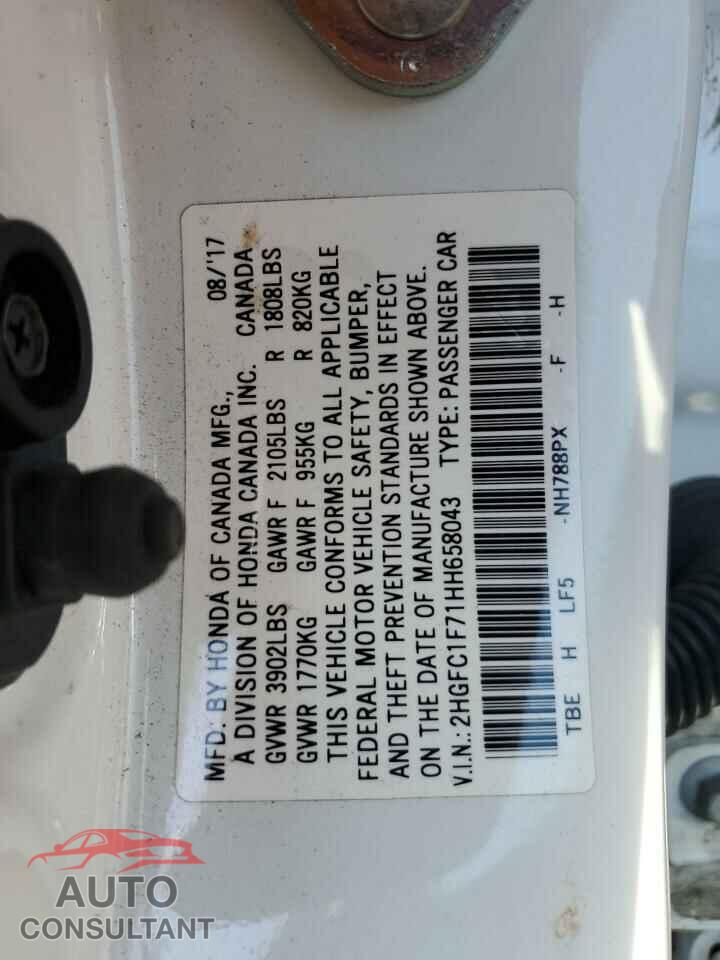 HONDA CIVIC 2017 - 2HGFC1F71HH658043