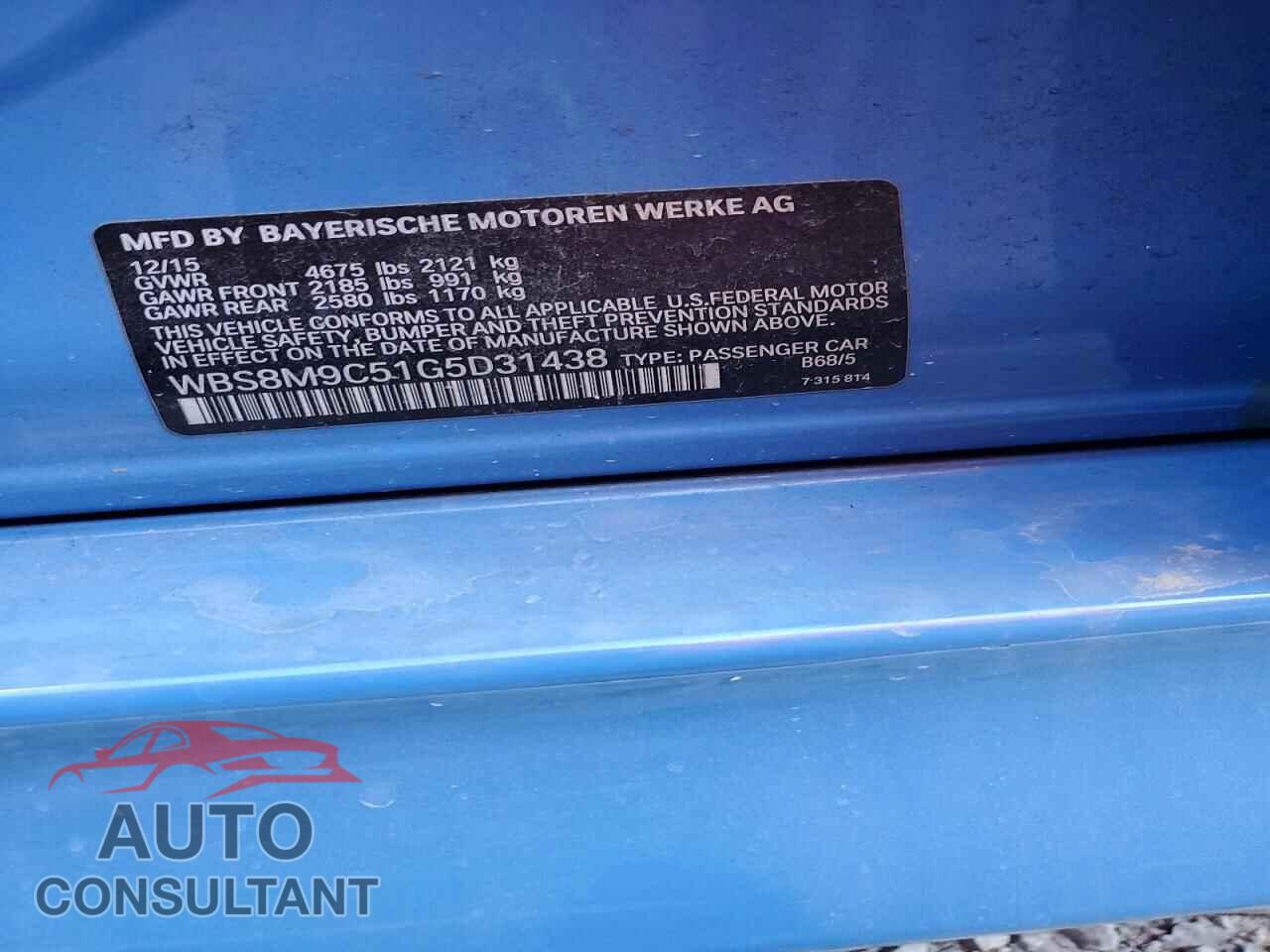 BMW M3 2016 - WBS8M9C51G5D31438