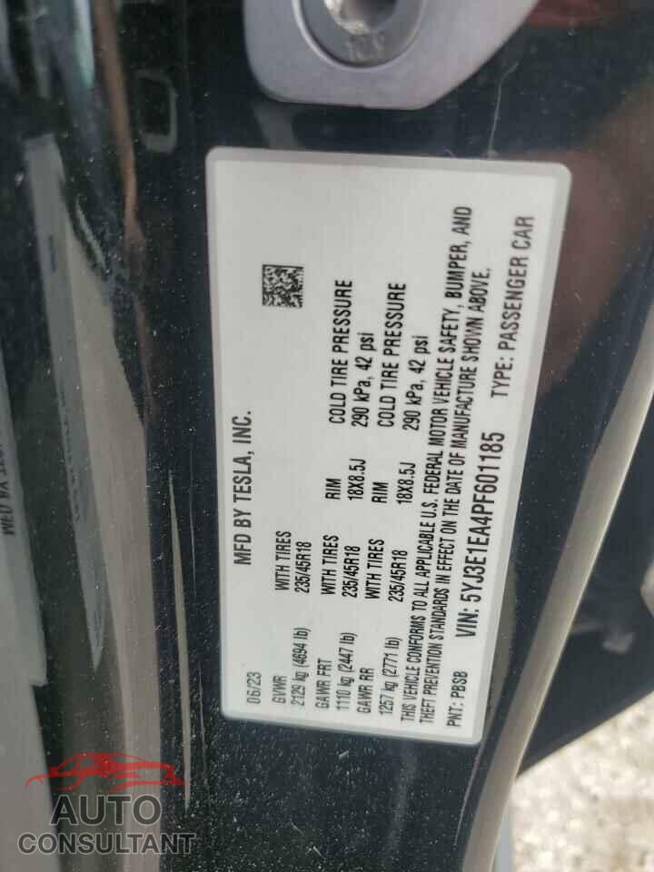 TESLA MODEL 3 2023 - 5YJ3E1EA4PF601185