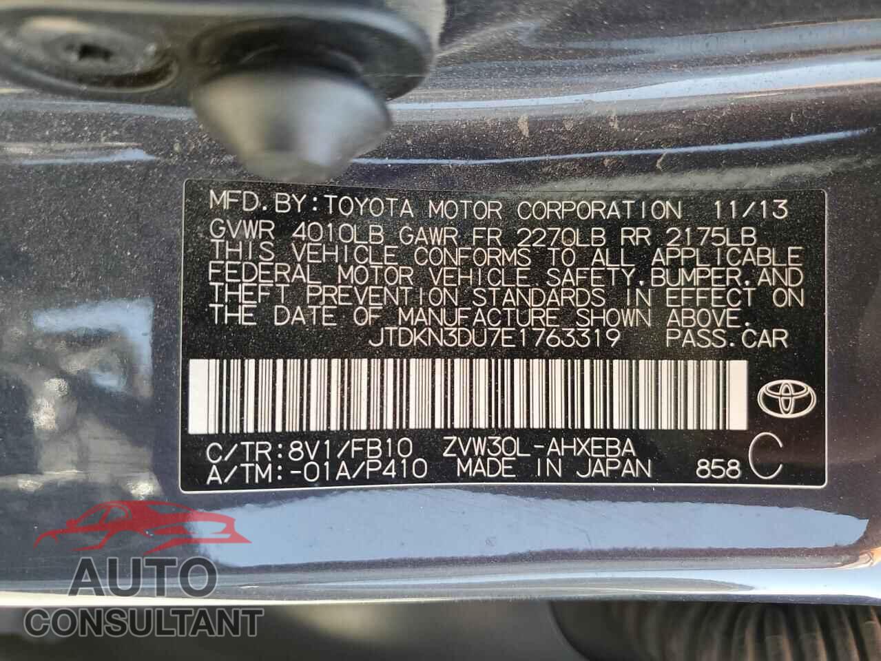 TOYOTA PRIUS 2014 - JTDKN3DU7E1763319