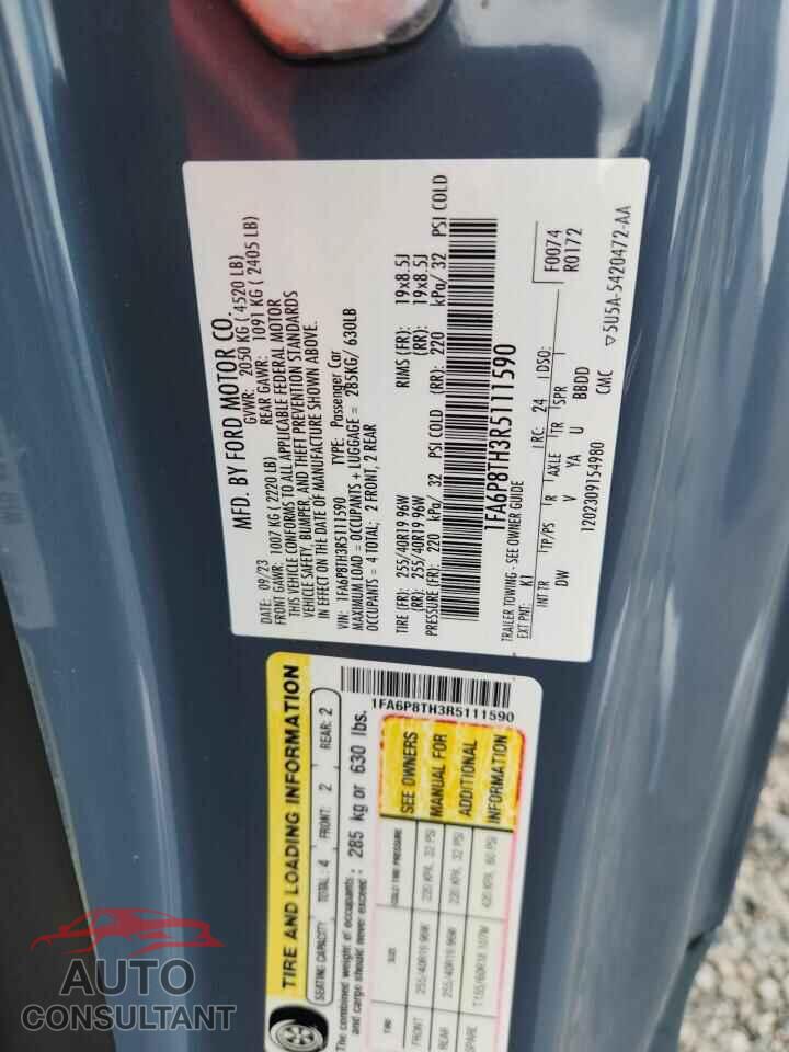 FORD MUSTANG 2024 - 1FA6P8TH3R5111590