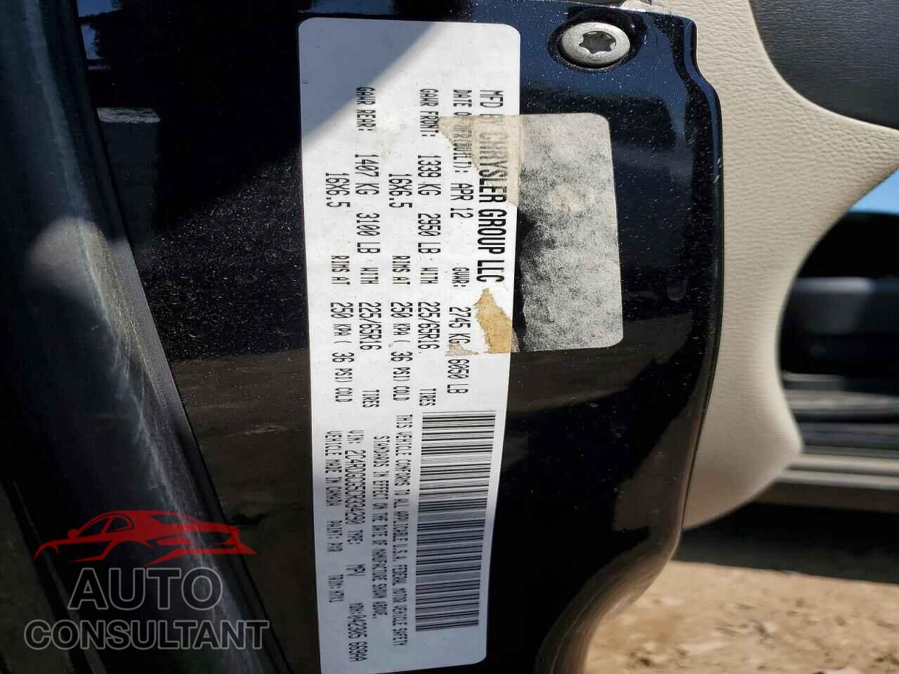 DODGE CARAVAN 2012 - 2C4RDGCG5CR334290