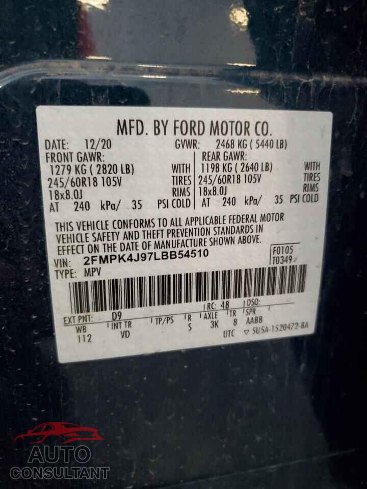 FORD EDGE 2020 - 2FMPK4J97LBB54510