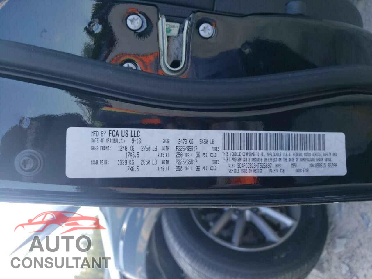 DODGE JOURNEY 2017 - 3C4PDCBG9HT526897