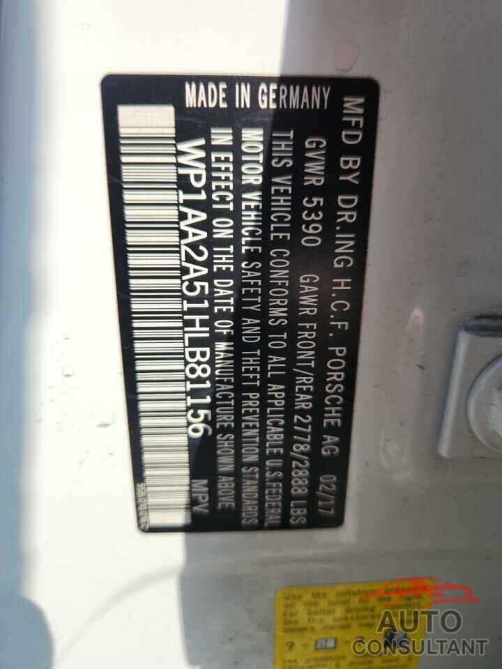 PORSCHE MACAN 2017 - WP1AA2A51HLB81156