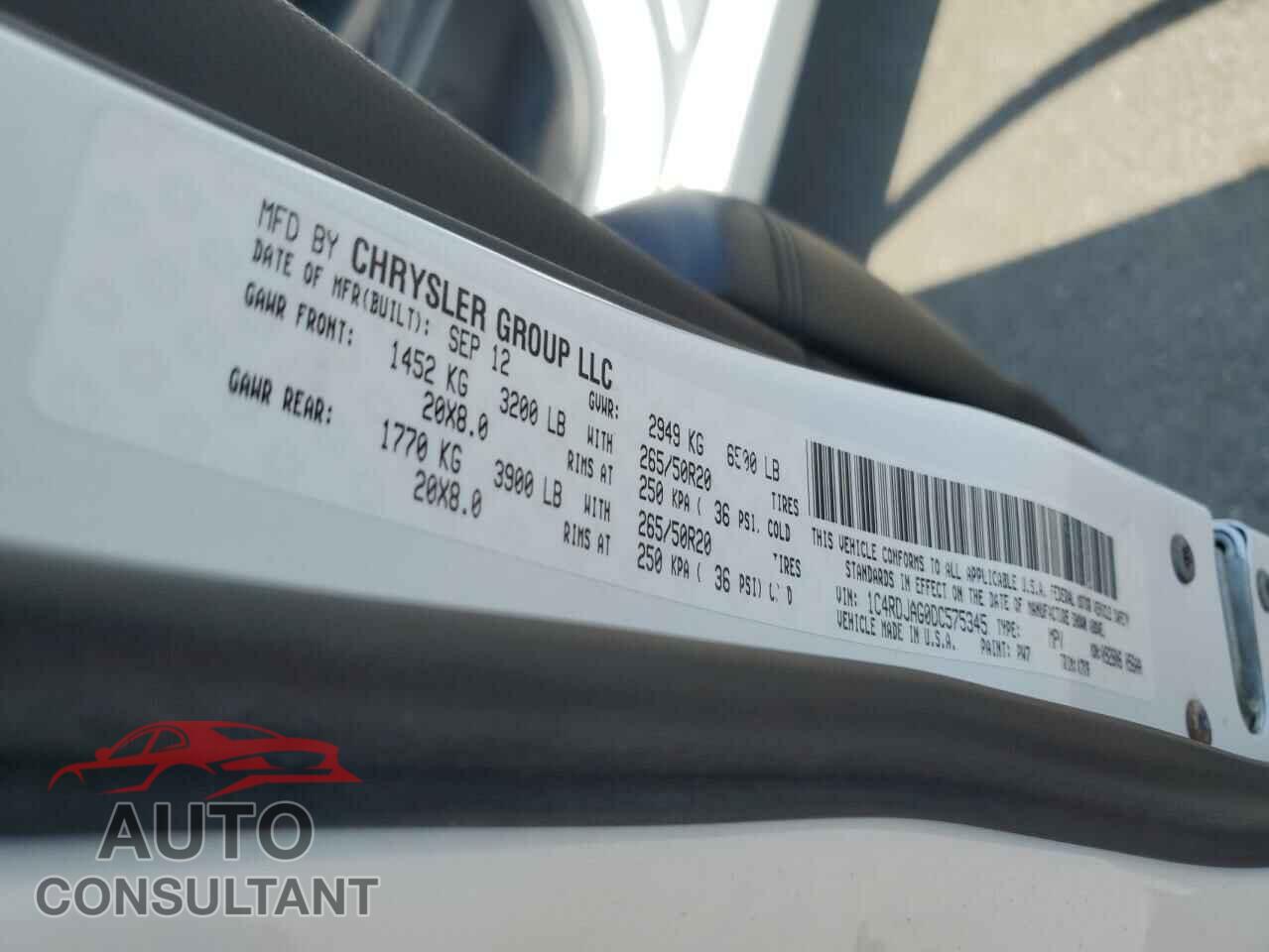 DODGE DURANGO 2013 - 1C4RDJAG0DC575345