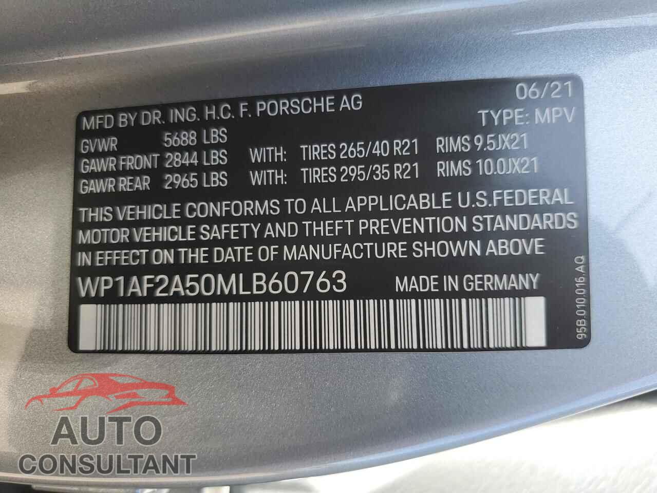 PORSCHE MACAN 2021 - WP1AF2A50MLB60763