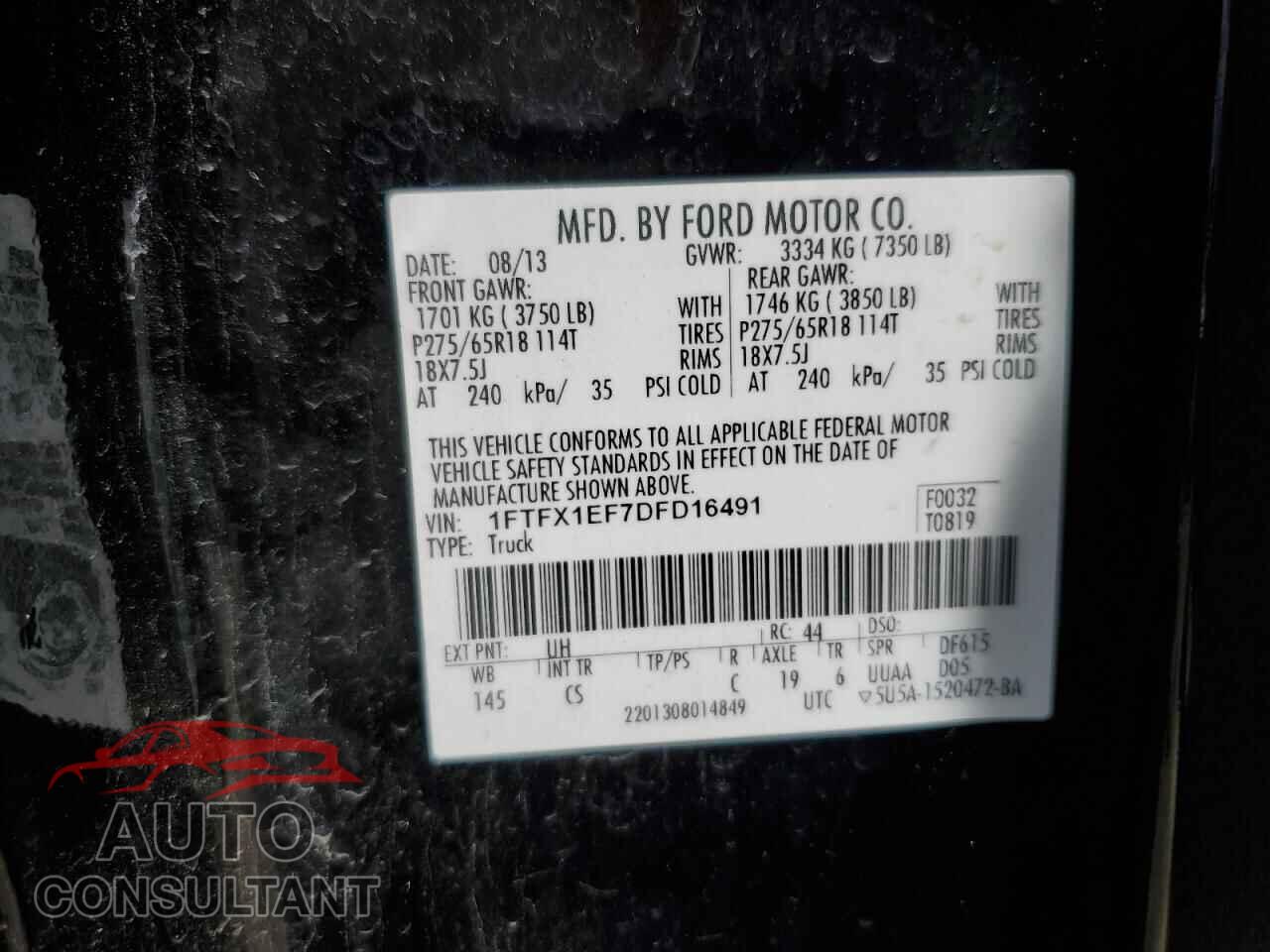 FORD F-150 2013 - 1FTFX1EF7DFD16491