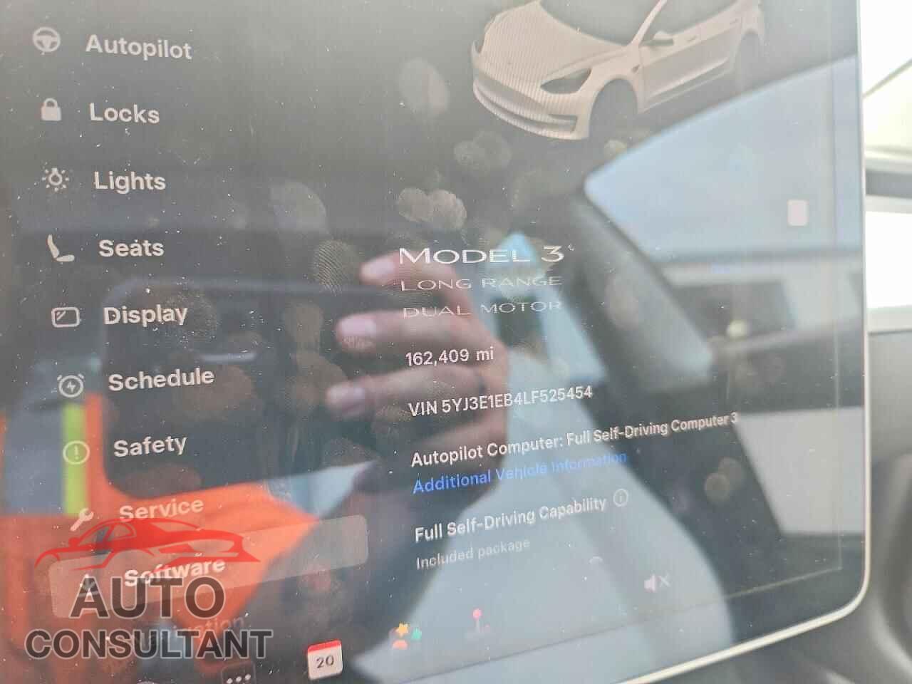 TESLA MODEL 3 2020 - 5YJ3E1EB4LF525454