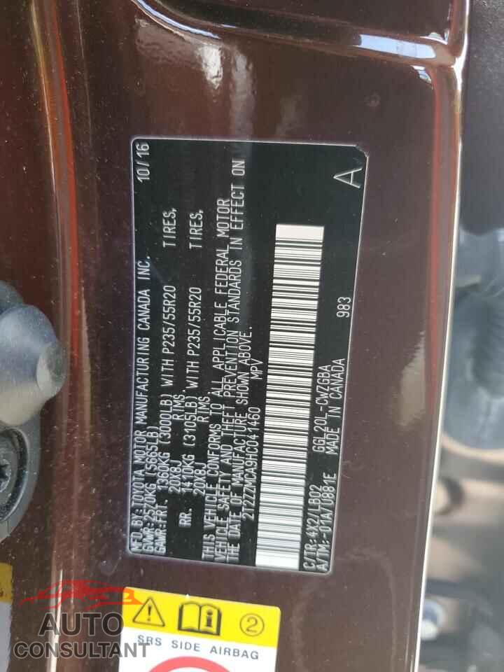 LEXUS RX350 2017 - 2T2ZZMCA9HC041460
