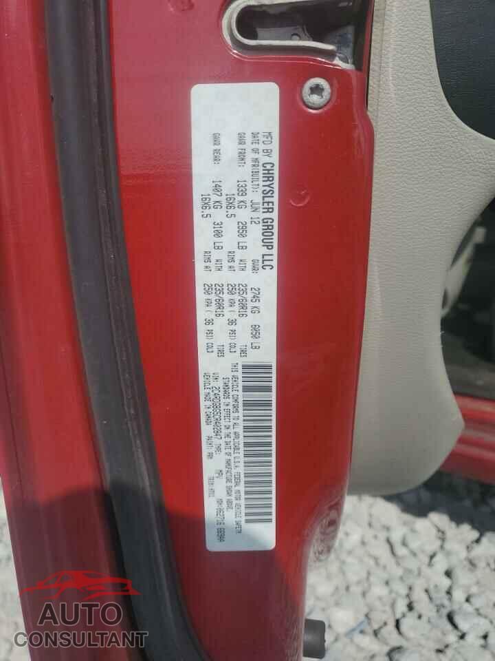 DODGE CARAVAN 2012 - 2C4RDGBG5CR402847