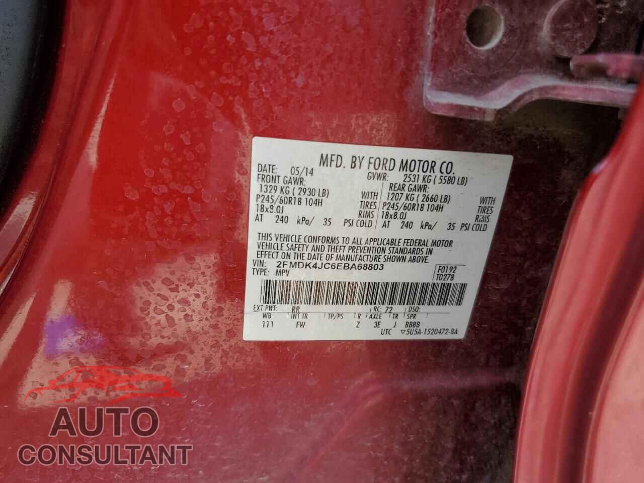 FORD EDGE 2014 - 2FMDK4JC6EBA68803