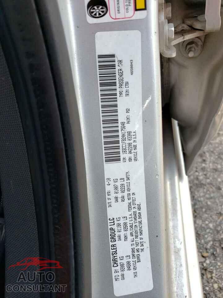 DODGE AVENGER 2010 - 1B3CC1FB2AN175648