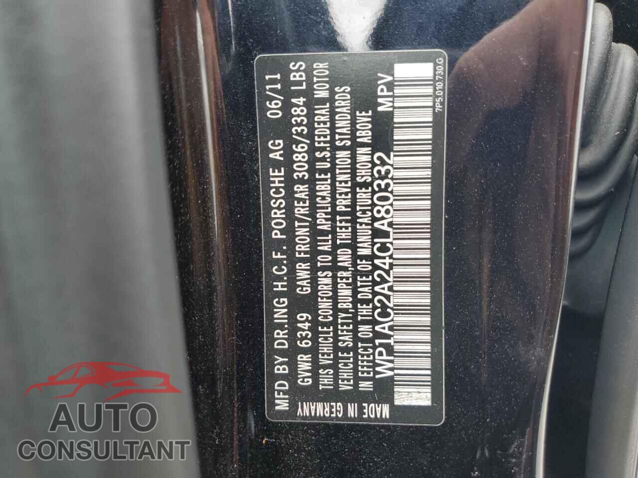 PORSCHE CAYENNE 2012 - WP1AC2A24CLA80332