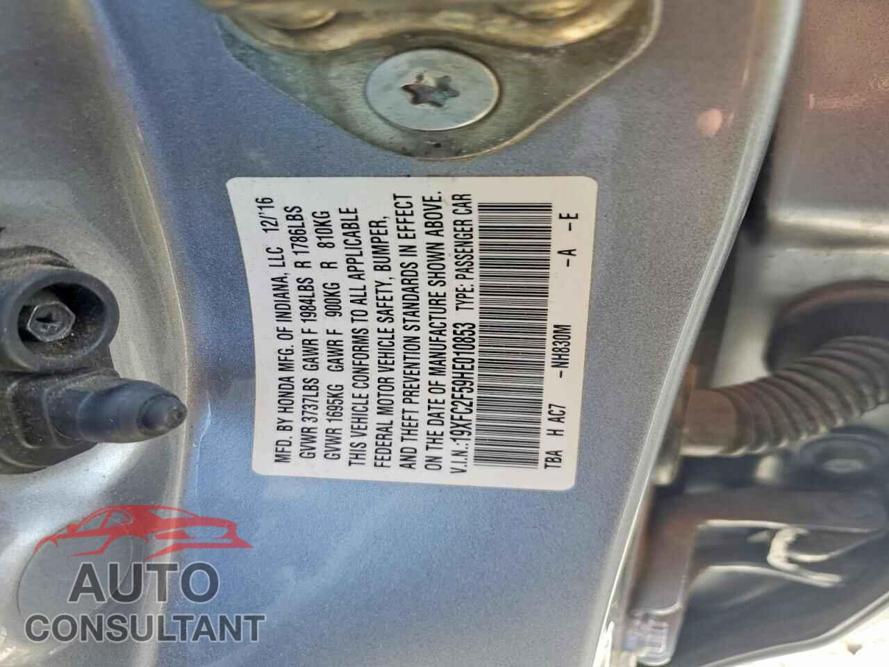HONDA CIVIC 2017 - 19XFC2F59HE010853