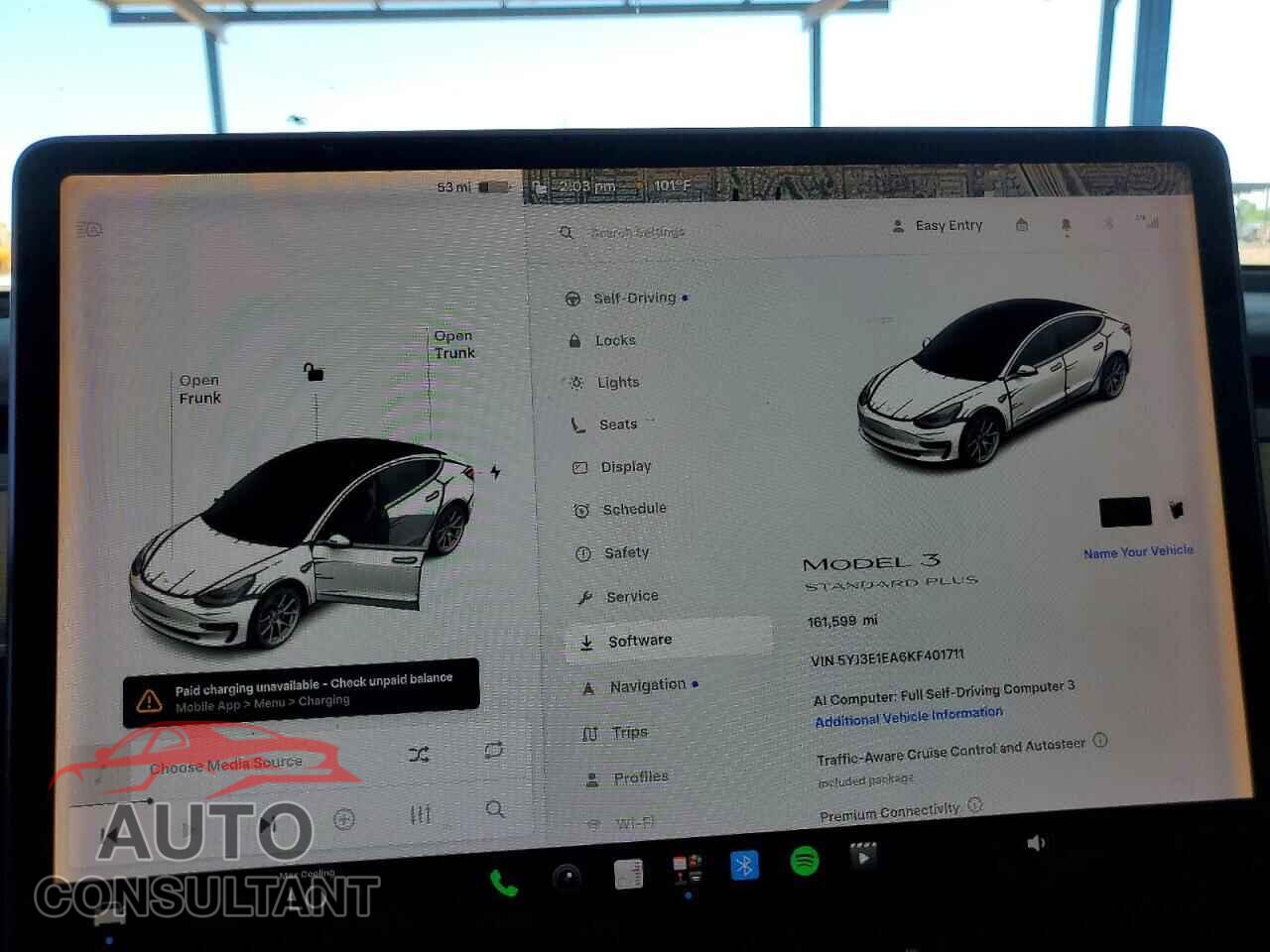 TESLA MODEL 3 2019 - 5YJ3E1EA6KF401711