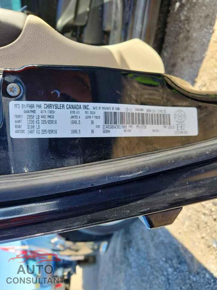 DODGE CARAVAN 2012 - 2C4RDGBG4CR217009