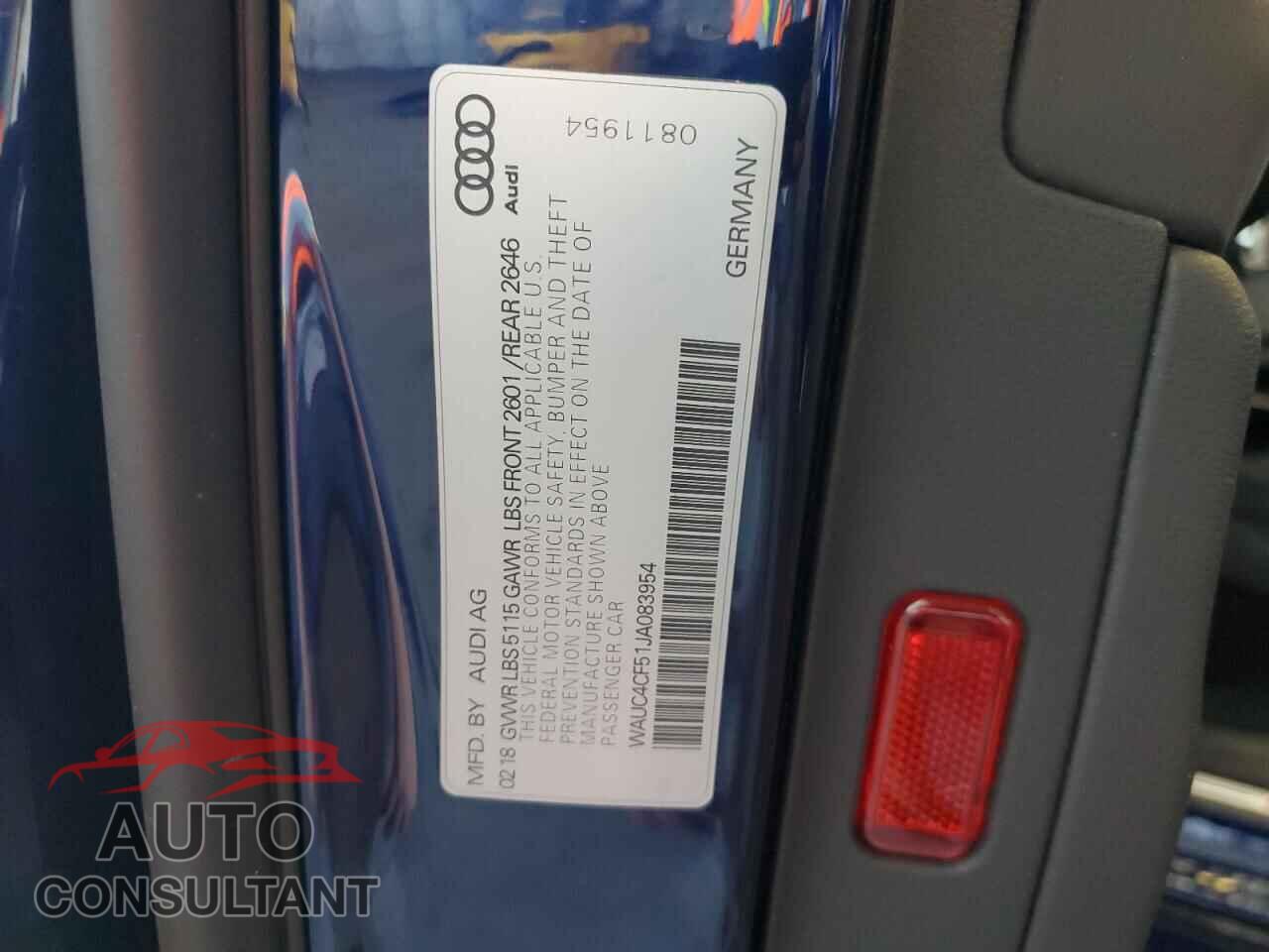 AUDI S5/RS5 2018 - WAUC4CF51JA083954