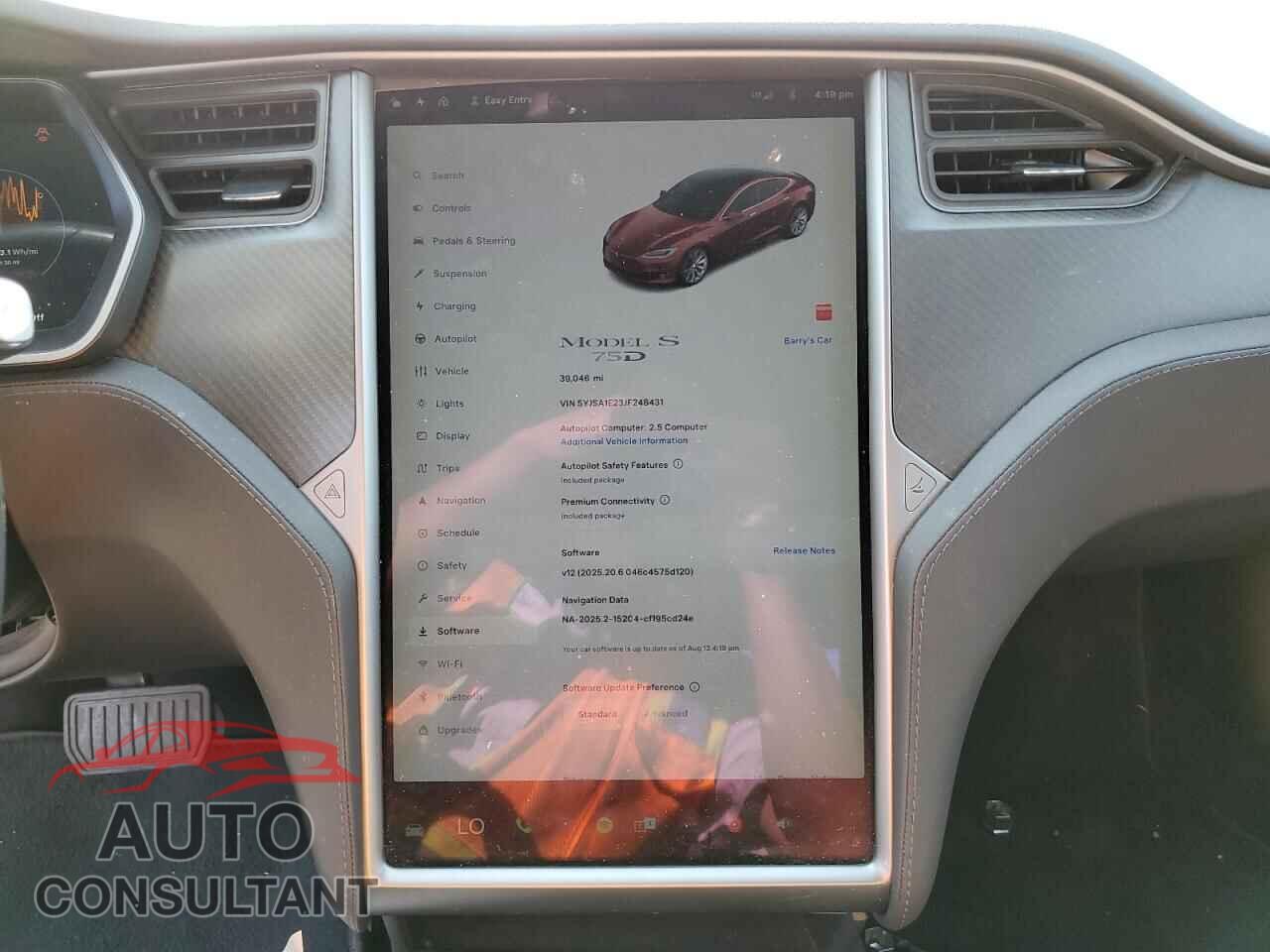 TESLA MODEL S 2018 - 5YJSA1E23JF248431
