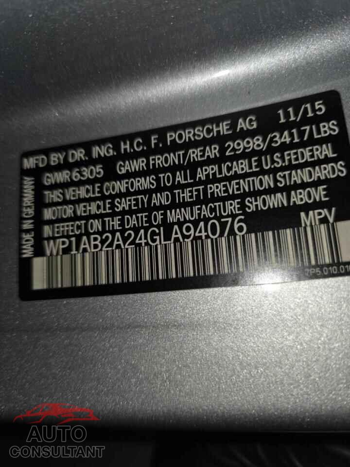 PORSCHE CAYENNE 2016 - WP1AB2A24GLA94076