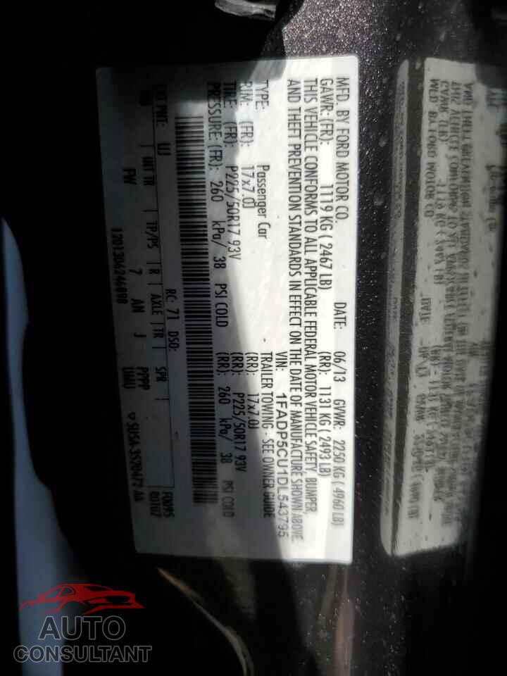FORD CMAX 2013 - 1FADP5CU1DL543795