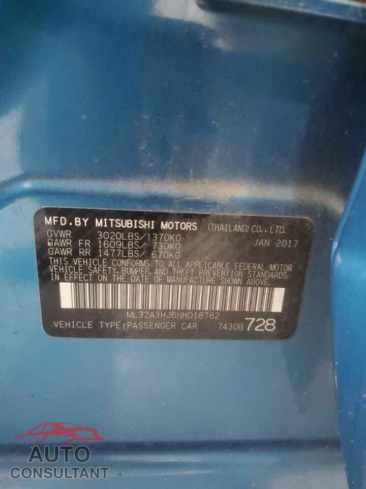 MITSUBISHI MIRAGE 2017 - ML32A3HJ6HH018782