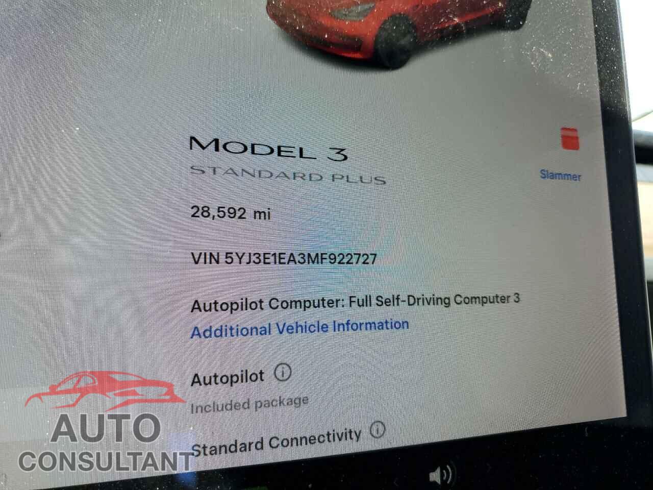 TESLA MODEL 3 2021 - 5YJ3E1EA3MF922727