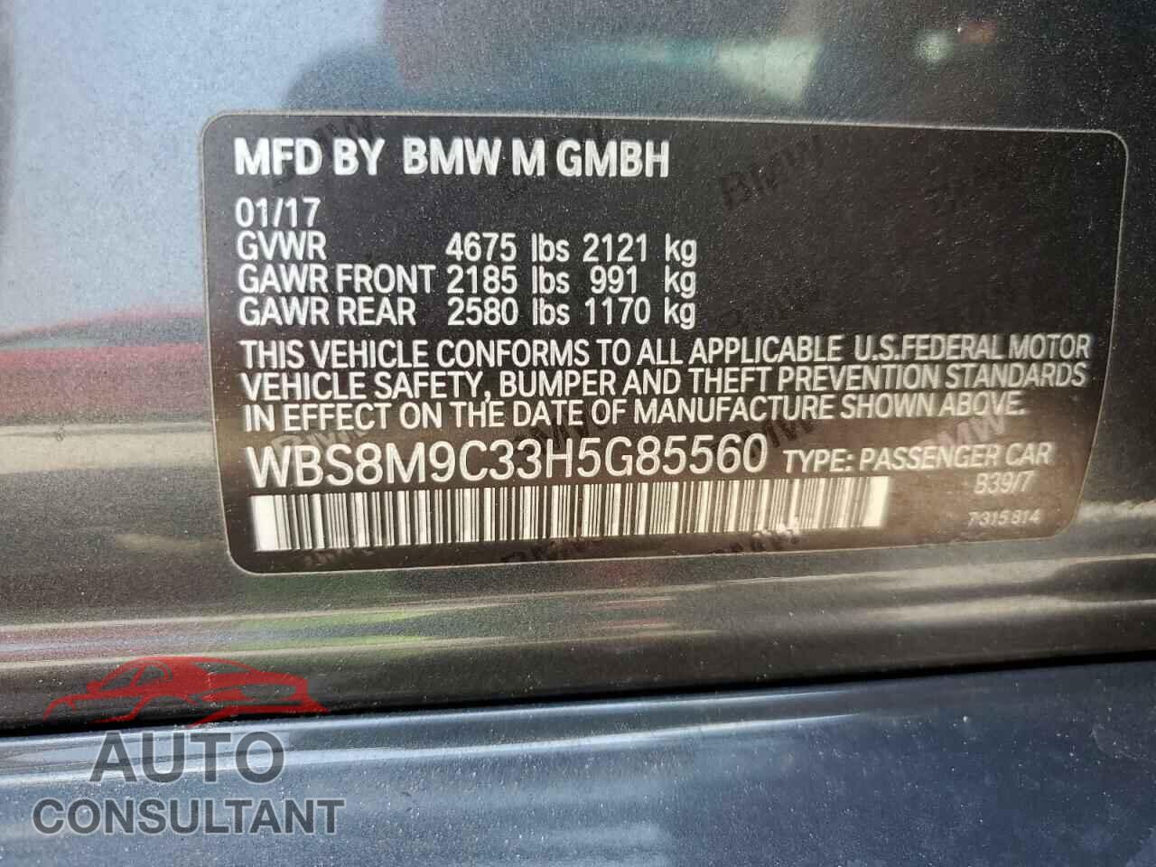 BMW M3 2017 - WBS8M9C33H5G85560