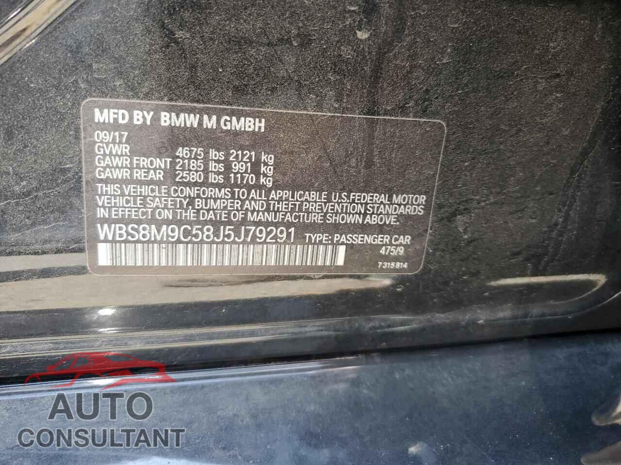 BMW M3 2018 - WBS8M9C58J5J79291