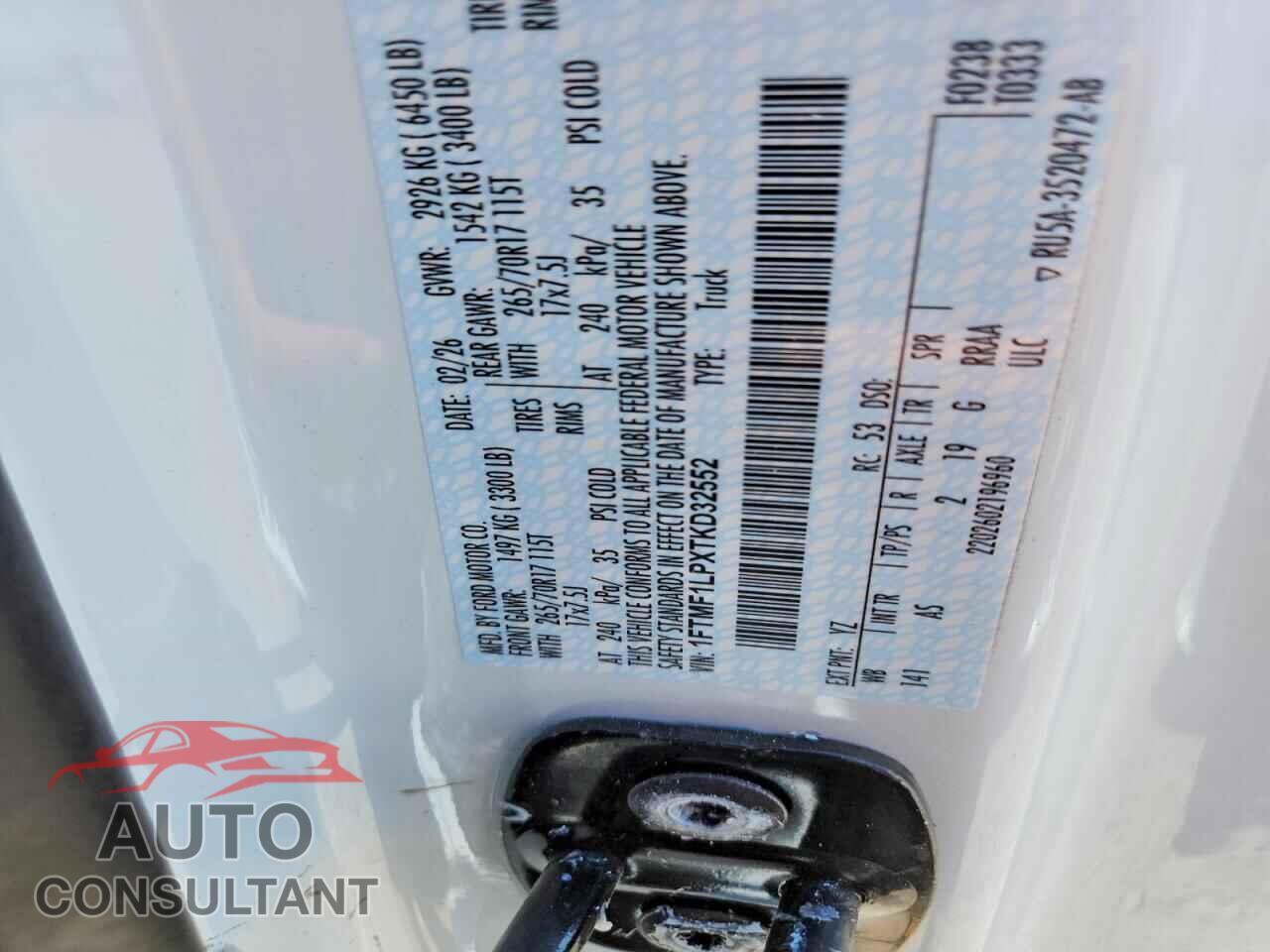 FORD F150 2026 - 1FTMF1LPXTKD32552