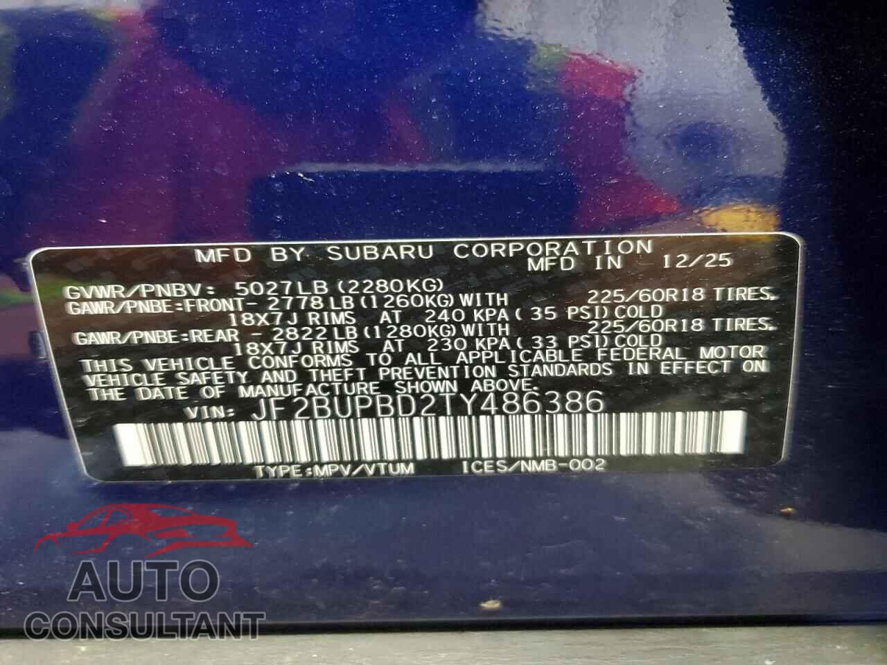 SUBARU OUTBACK 2026 - JF2BUPBD2TY486386