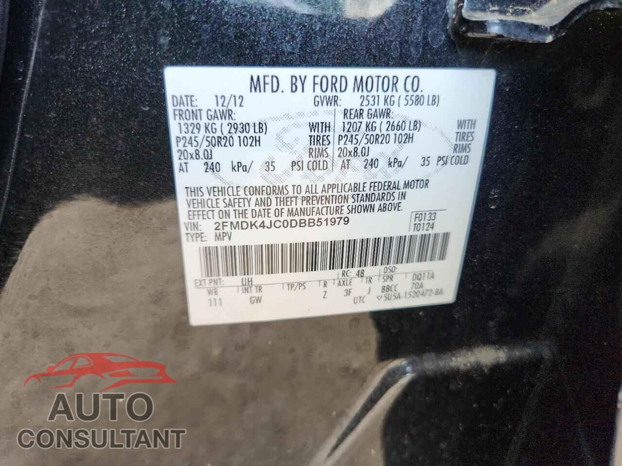 FORD EDGE 2013 - 2FMDK4JC0DBB51979