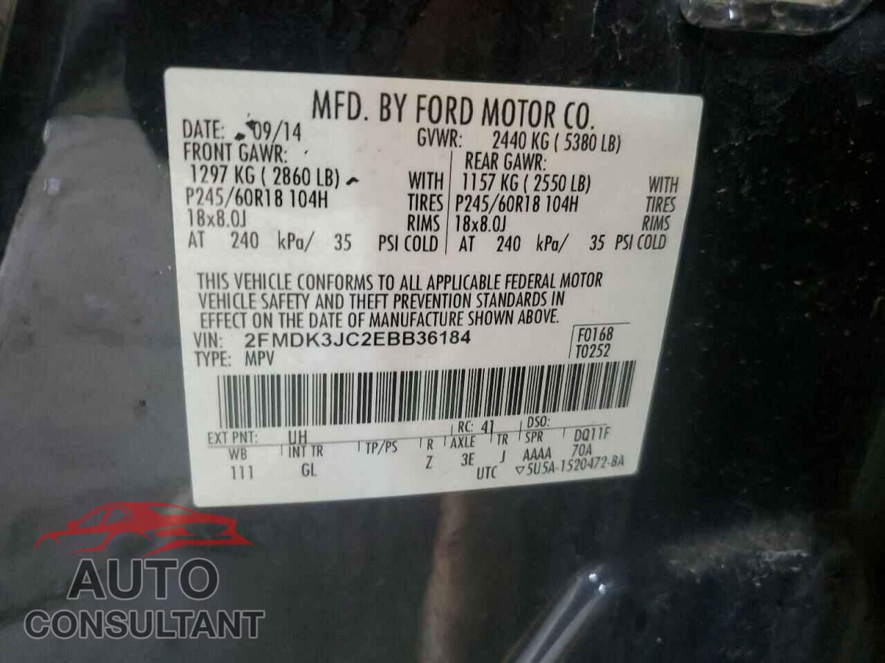 FORD EDGE 2014 - 2FMDK3JC2EBB36184