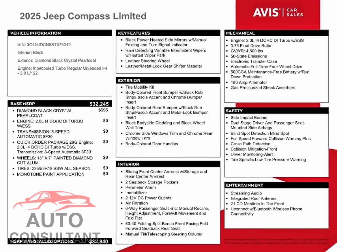 JEEP COMPASS 2025 - 3C4NJDCN5ST579042