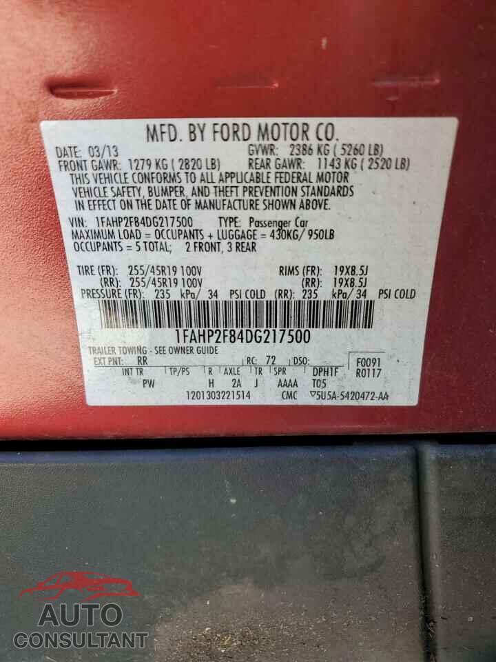 FORD TAURUS 2013 - 1FAHP2F84DG217500