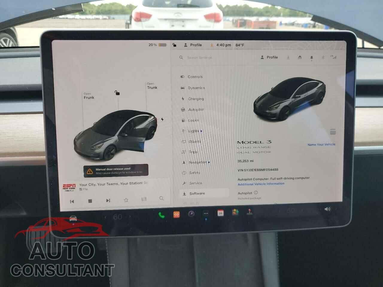 TESLA MODEL 3 2021 - 5YJ3E1EB8MF054488