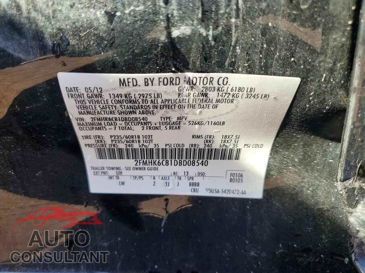 FORD FLEX 2013 - 2FMHK6C81DBD08540