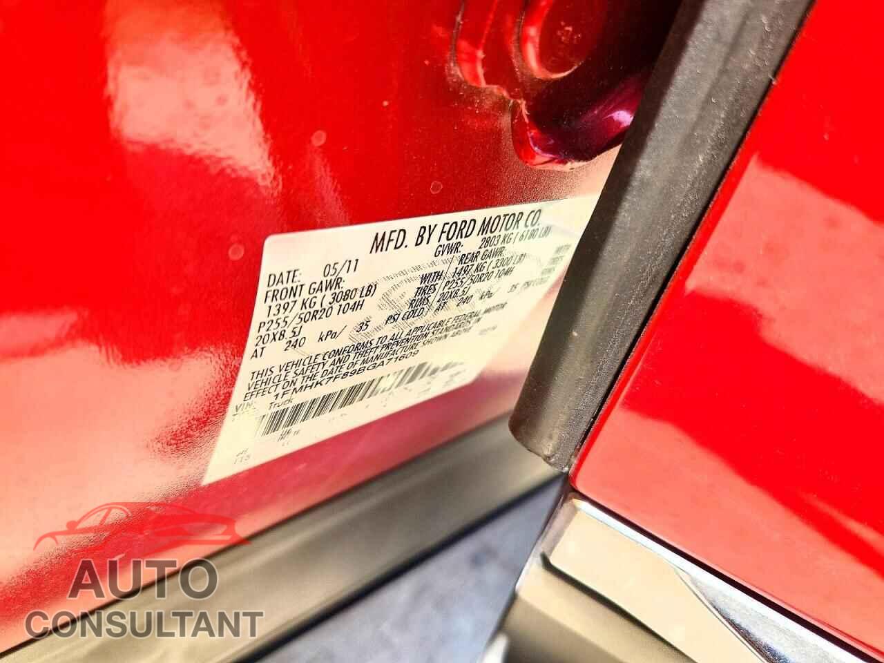FORD EXPLORER 2011 - 1FMHK7F89BGA71609
