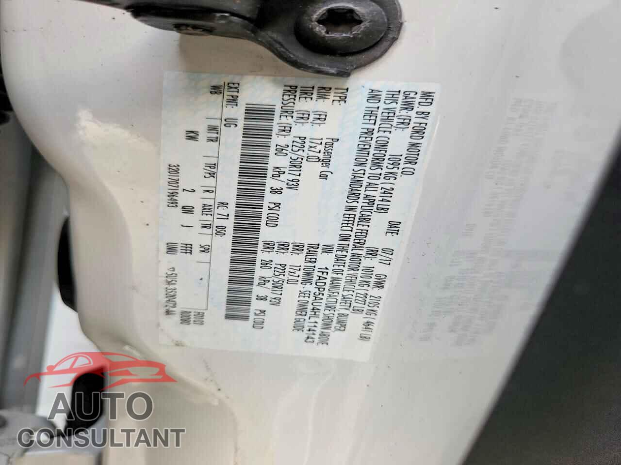 FORD CMAX 2017 - 1FADP5AU4HL114143