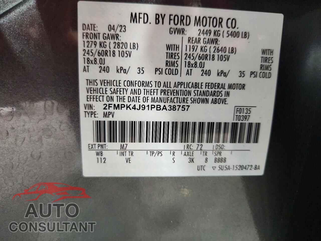 FORD EDGE 2023 - 2FMPK4J91PBA38757