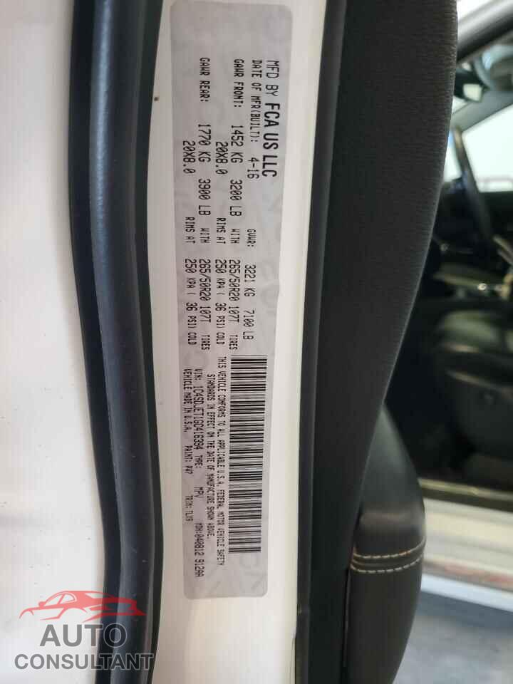 DODGE DURANGO 2016 - 1C4SDJET1GC416394