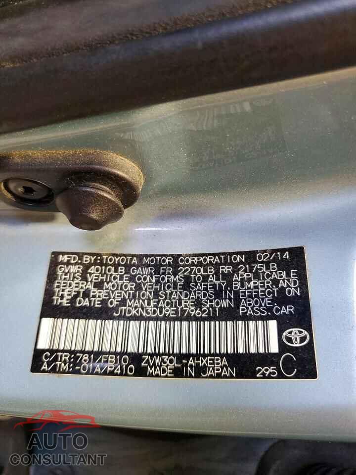 TOYOTA PRIUS 2014 - JTDKN3DU9E1796211