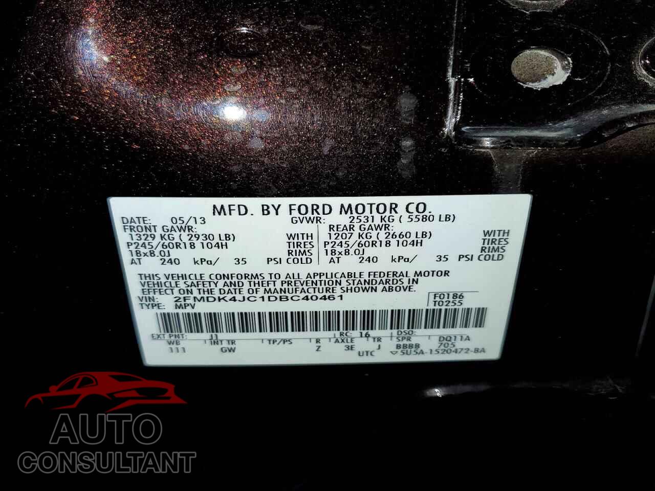 FORD EDGE 2013 - 2FMDK4JC1DBC40461