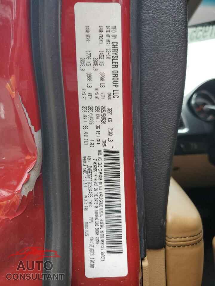 DODGE DURANGO 2011 - 1D4SE5GT1BC594495