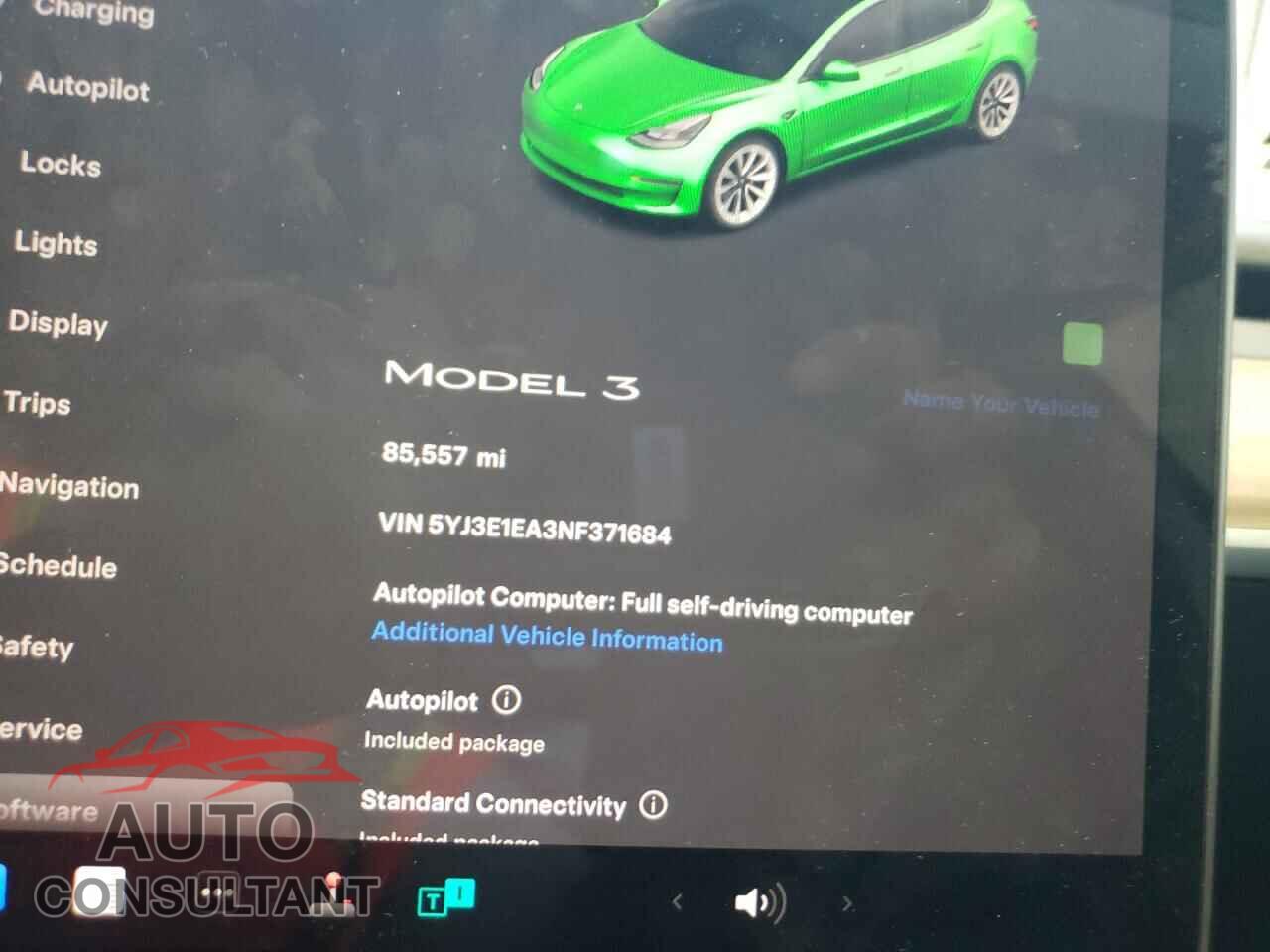 TESLA MODEL 3 2022 - 5YJ3E1EA3NF371684